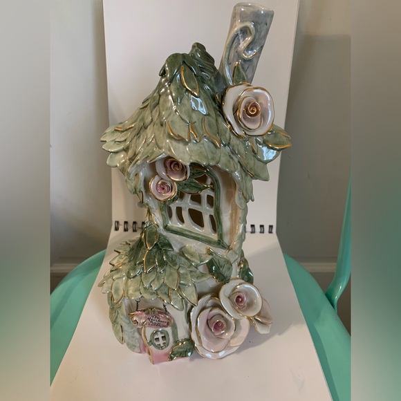 2004 Blue Sky Clayworks Heirloom Rose Cottage Heather Goodminc Candle Holder - Picture 1 of 8
